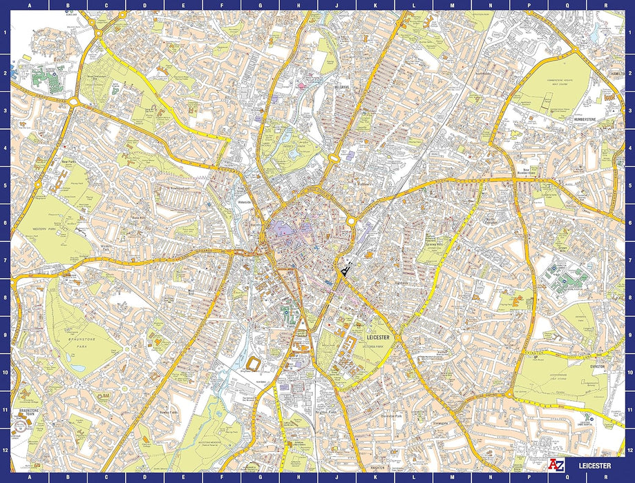 A to Z Map of Leicester Jigsaw Puzzle For Adults - 1000 Piece Jigsaw Puzzle Gift - Map jigsaw Puzzles, Map Gift
