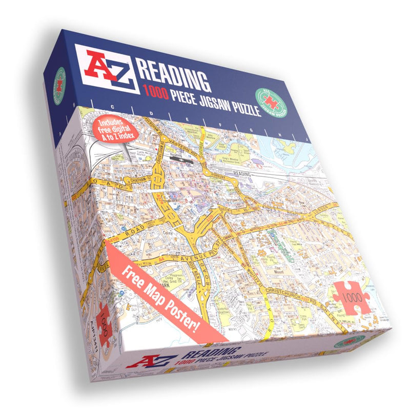 A to Z Map of Reading Jigsaw Puzzle For Adults - 1000 Piece Jigsaw Puzzle Gift - Map jigsaw Puzzles, Map Gift