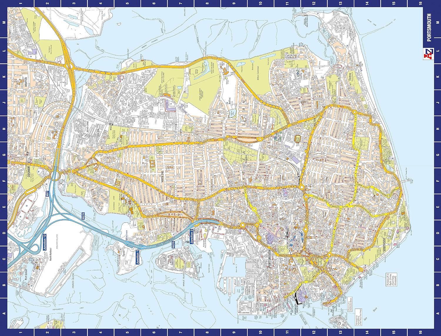 A to Z Map of Portsmouth Jigsaw Puzzle For Adults - 1000 Piece Jigsaw Puzzle Gift - Map jigsaw Puzzles, Map Gift