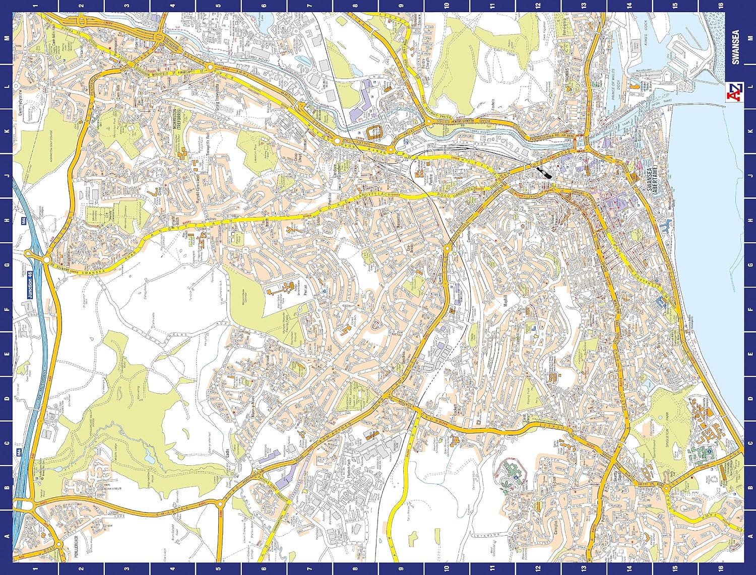 A to Z Map of Swansea Jigsaw Puzzle For Adults - 1000 Piece Jigsaw Puzzle Gift - Map jigsaw Puzzles, Map Gift