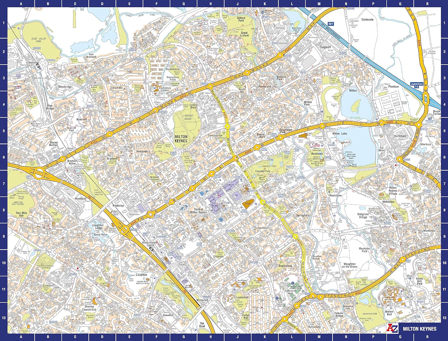 A to Z Map of Milton Keynes Jigsaw Puzzle For Adults - 1000 Piece Jigsaw Puzzle Gift - Map jigsaw Puzzles, Map Gift