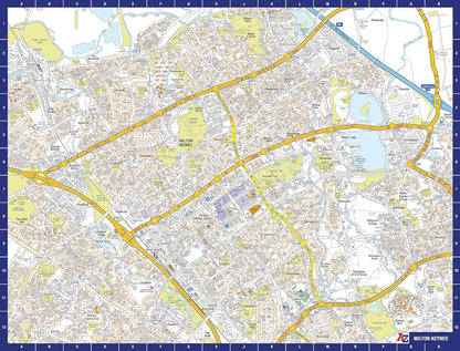 A to Z Map of Milton Keynes Jigsaw Puzzle For Adults - 1000 Piece Jigsaw Puzzle Gift - Map jigsaw Puzzles, Map Gift