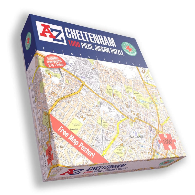 A to Z Map of Cheltenham Jigsaw Puzzle For Adults - 1000 Piece Jigsaw Puzzle Gift - Map jigsaw Puzzles, Map Gift