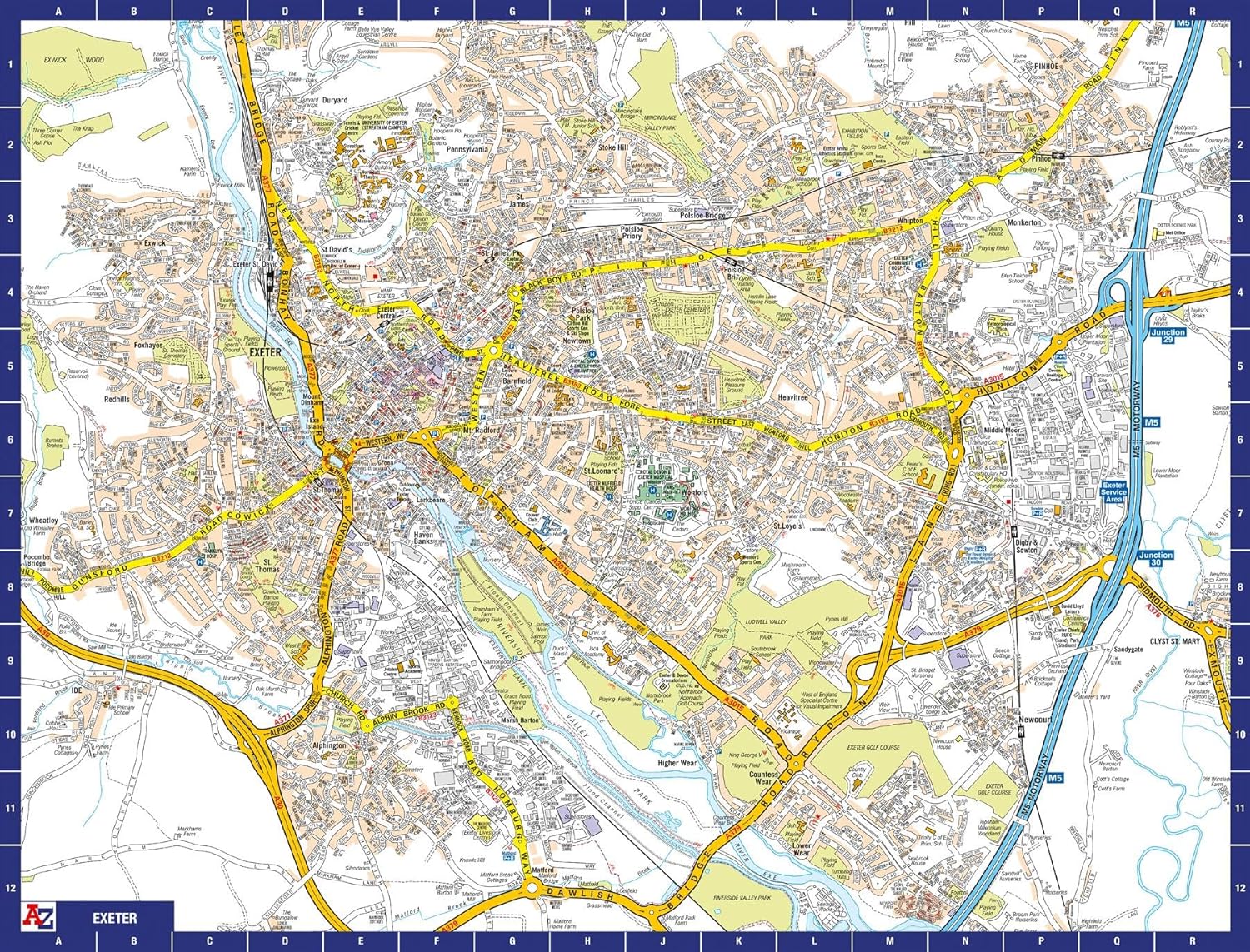A to Z Map of Exeter Jigsaw Puzzle For Adults - 1000 Piece Jigsaw Puzzle Gift - Map jigsaw Puzzles, Map Gift