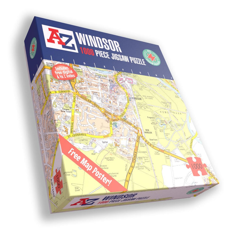 A to Z Map of Windsor Jigsaw Puzzle For Adults - 1000 Piece Jigsaw Puzzle Gift - Map jigsaw Puzzles, Map Gift