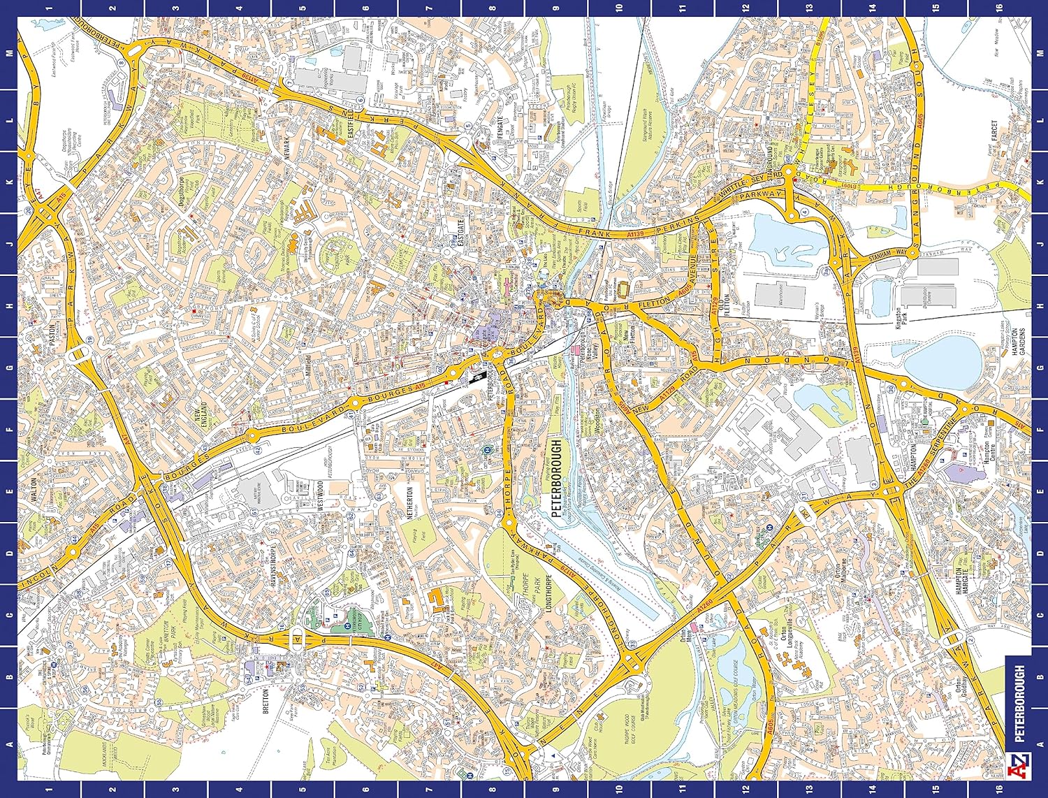 A to Z Map of Peterborough Jigsaw Puzzle For Adults - 1000 Piece Jigsaw Puzzle Gift - Map jigsaw Puzzles, Map Gift