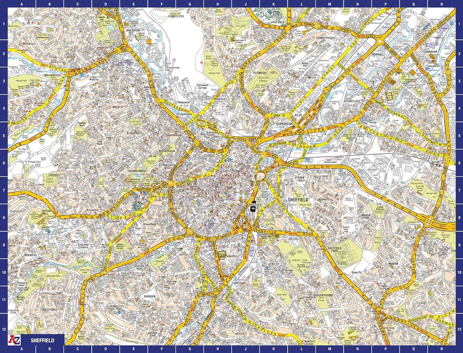 A to Z Map of Sheffield Jigsaw Puzzle For Adults - 1000 Piece Jigsaw Puzzle Gift - Map jigsaw Puzzles, Map Gift
