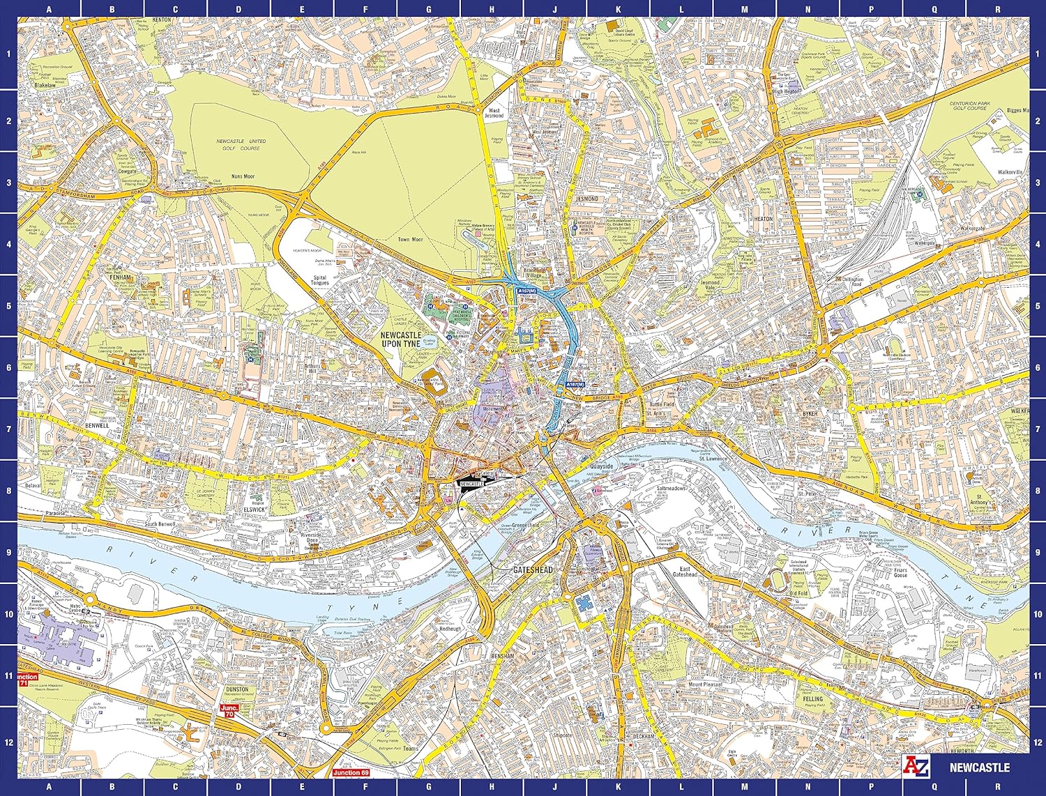 A to Z Map of Newcastle Jigsaw Puzzle For Adults - 1000 Piece Jigsaw Puzzle Gift - Map jigsaw Puzzles, Map Gift