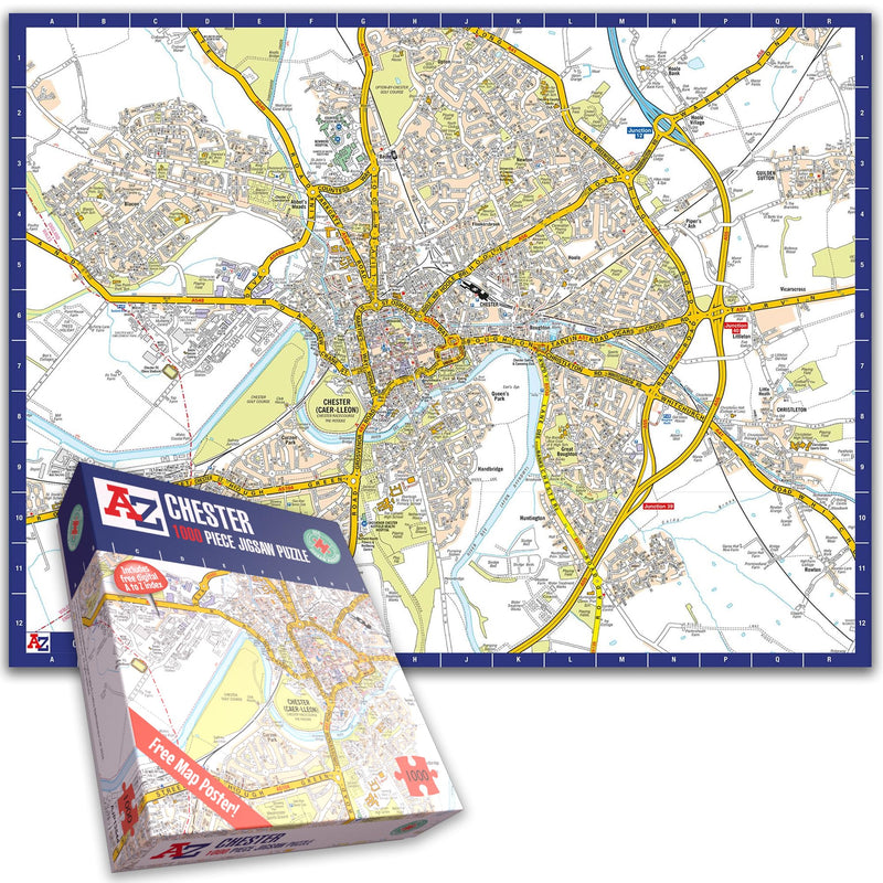 A-Z Map of Chester - 1000 piece jigsaw puzzle