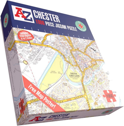 A-Z Map of Chester - 1000 piece jigsaw puzzle