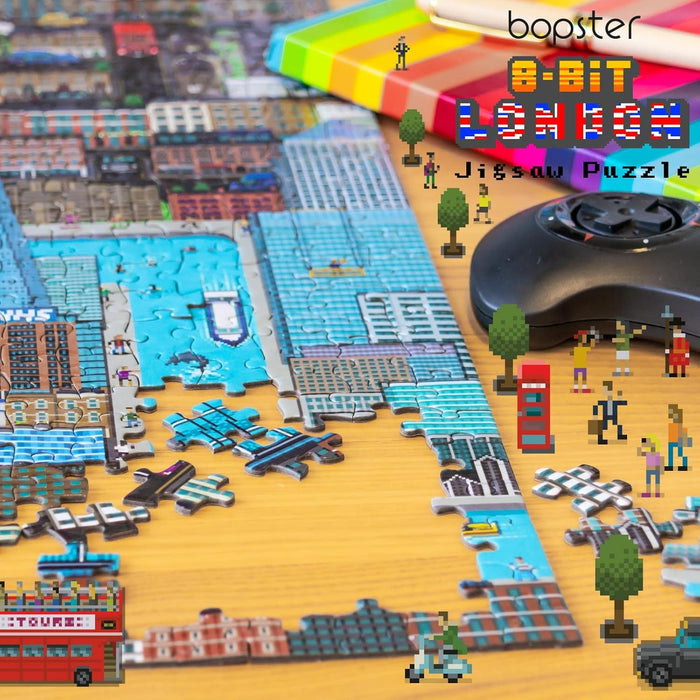 Jigsaw Puzzles for Kids 180 Pieces London Puzzle for Kids - 8-bit Retro Style Jigsaw Puzzle London - Kids Puzzles Made with 100% Recycled Cardboard - Level 1 by bopster