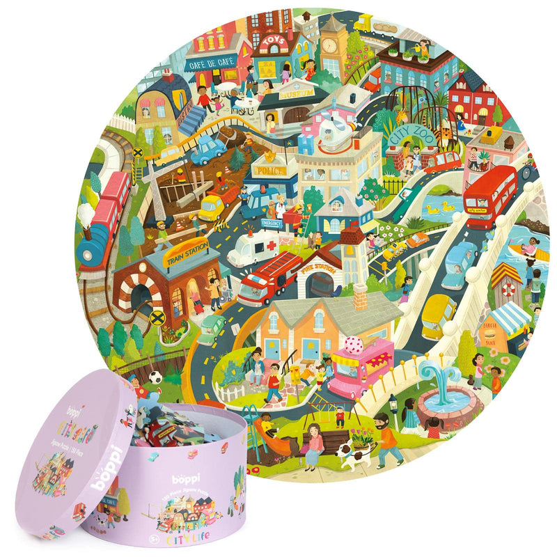 Boppi puzzles for 5+ year olds / 150 Piece Round Circle Jigsaw Puzzles for Kids Aged 5-8 Made with 100% Recycled Card –