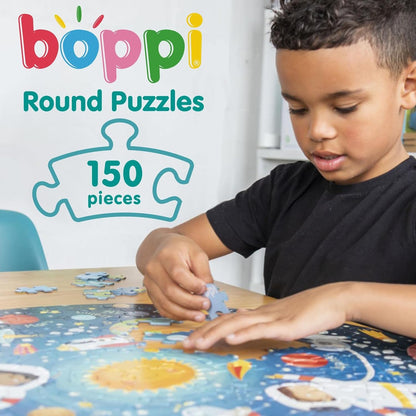 Boppi puzzles for 5+ year olds / 150 Piece Round Circle Jigsaw Puzzles for Kids Aged 5-8 Made with 100% Recycled Card –