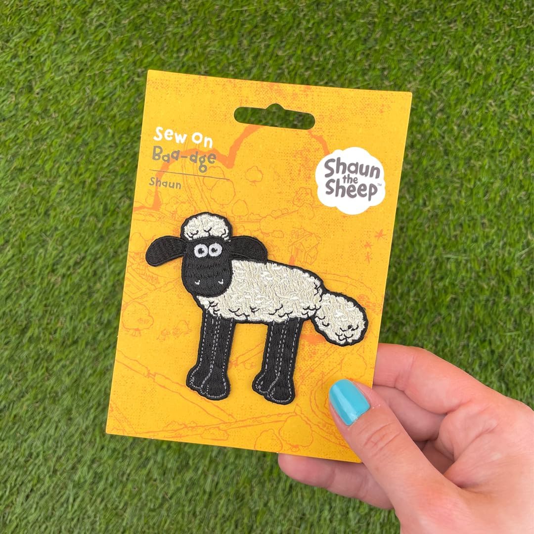 Pawprint Family | Shaun Standing Sew on Patch | Shaun The Sheep Official Merchandise