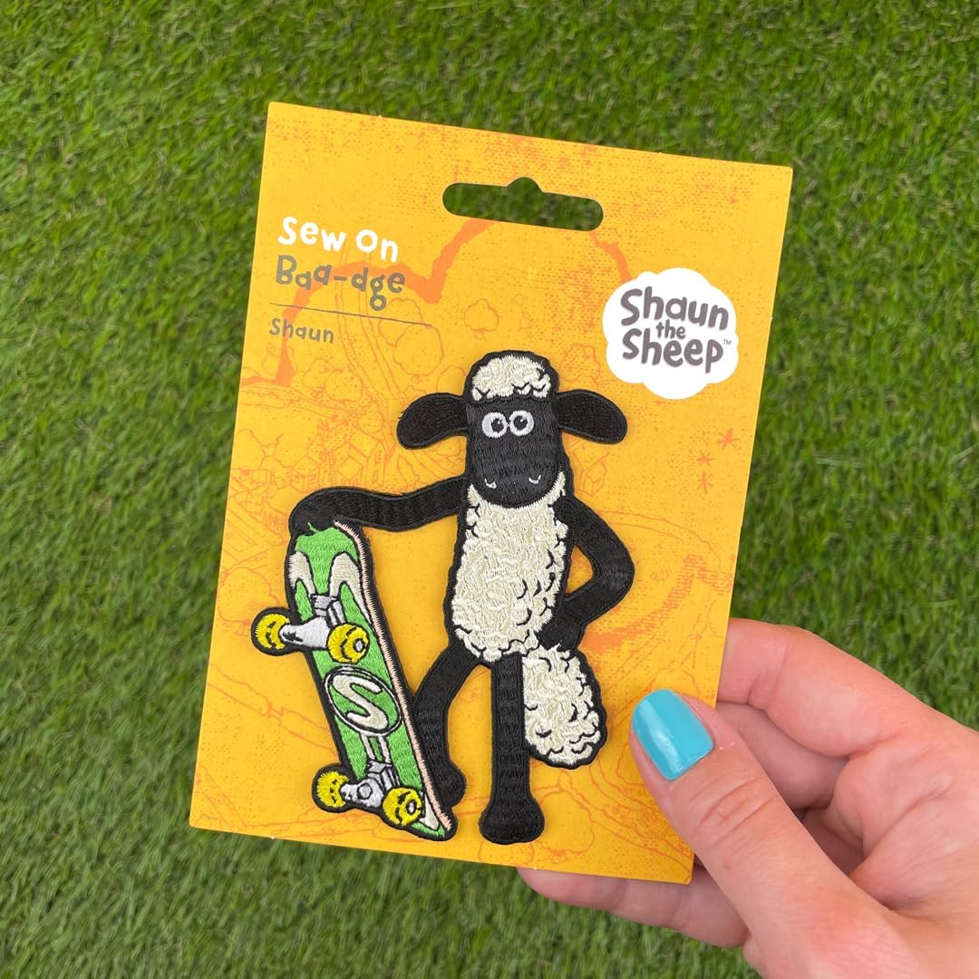 Pawprint Family | Shaun Skateboard Sew on Patch | Shaun The Sheep Official Merchandise