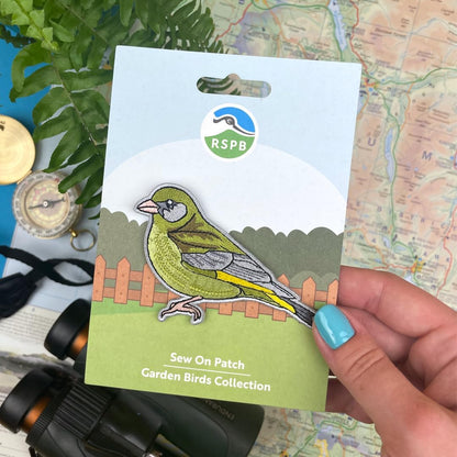 Pawprint Family | Greenfinch Bird Sew on Patch | Official Merchandise Supporting The RSPB