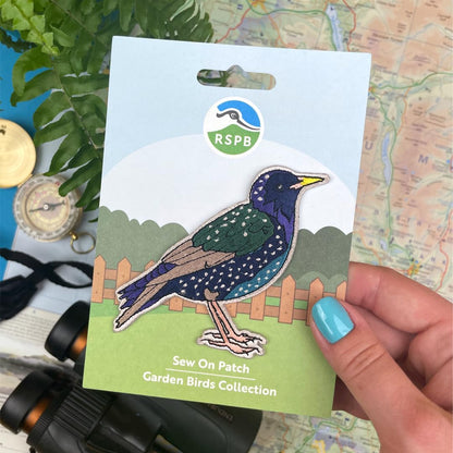 Pawprint Family | Starling Bird Sew on Patch | Official Merchandise Supporting The RSPB