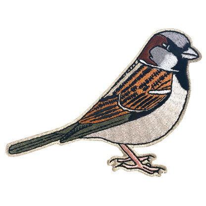 Pawprint Family | House Sparrow Bird Sew on Patch | Official Merchandise Supporting The RSPB