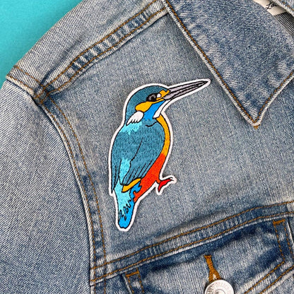 Pawprint Family | Kingfisher Bird Sew on Patch | Official Merchandise Supporting The RSPB