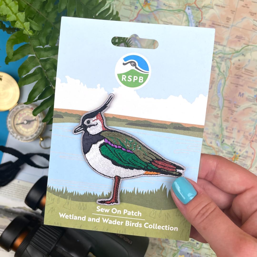 Pawprint Family | Lapwing Bird Sew on Patch | Official Merchandise Supporting The RSPB