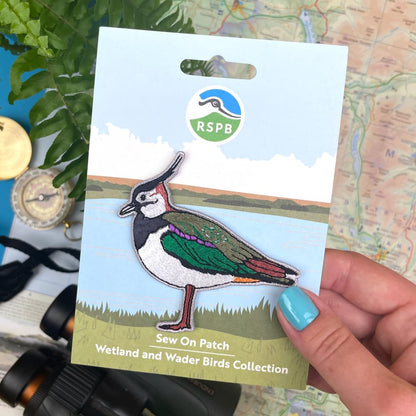Pawprint Family | Lapwing Bird Sew on Patch | Official Merchandise Supporting The RSPB
