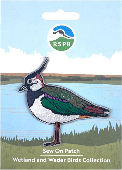 Pawprint Family | Lapwing Bird Sew on Patch | Official Merchandise Supporting The RSPB