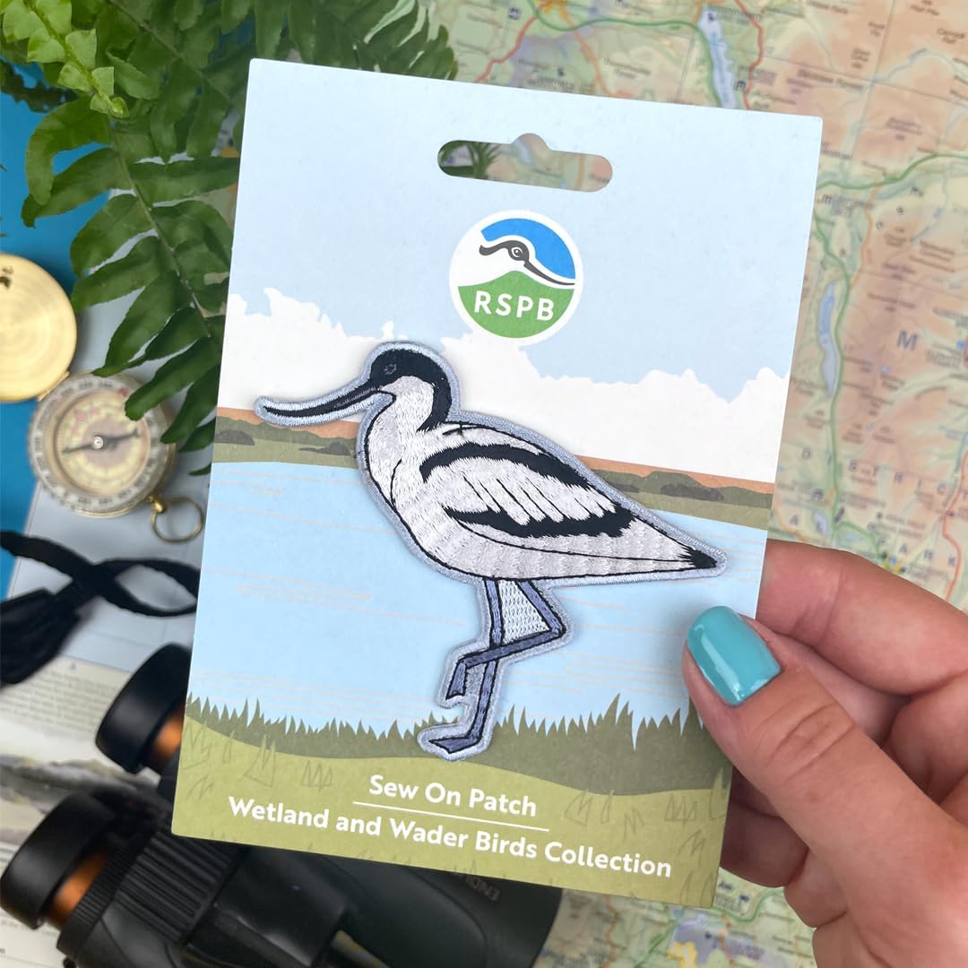 Pawprint Family | Avocet Bird Sew on Patch | Official Merchandise in Support of The RSPB