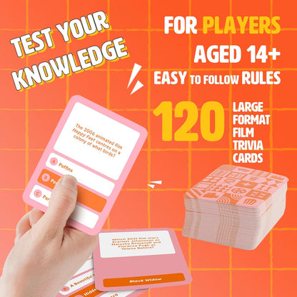 Ginger Fox Games Film Fanatic Trivia Card Game For Movie Buffs, Film Critics And Cinematic Enthusiasts | Test Your Knowledge | 2+ Players | Ages 14+