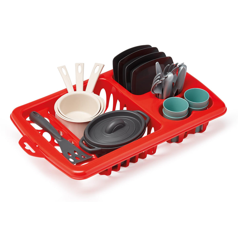 Ecoiffier 100% Chef Afwas Droogrek met Eetset, 23dlg.