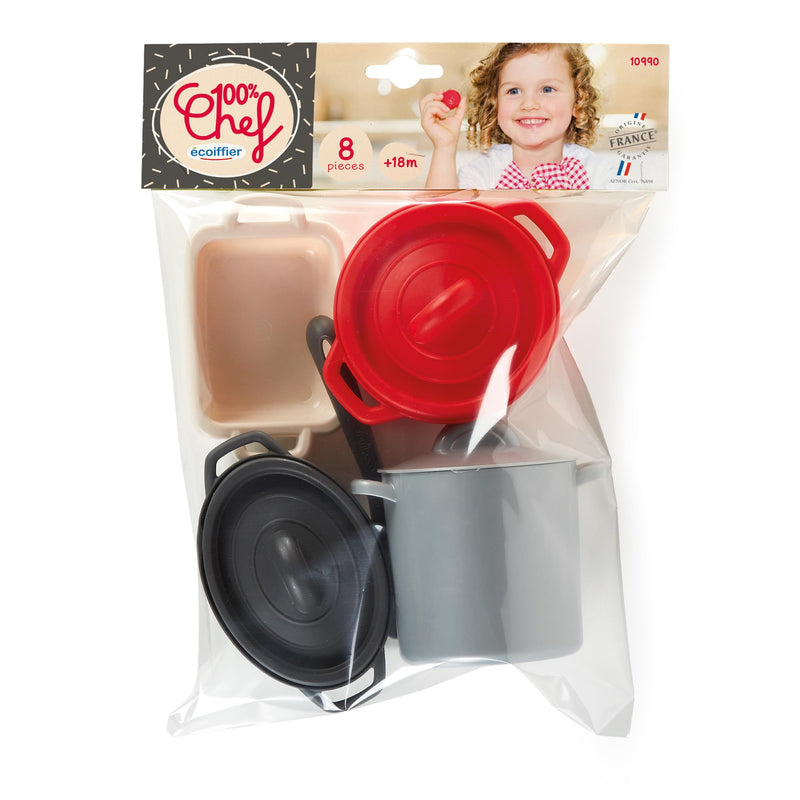 Ecoiffier 100% Chef Pannen en Eetset, 8dlg.