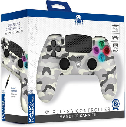 Freaks and Geeks Draadloze afstandsbediening voor PS4, led, wit, camo