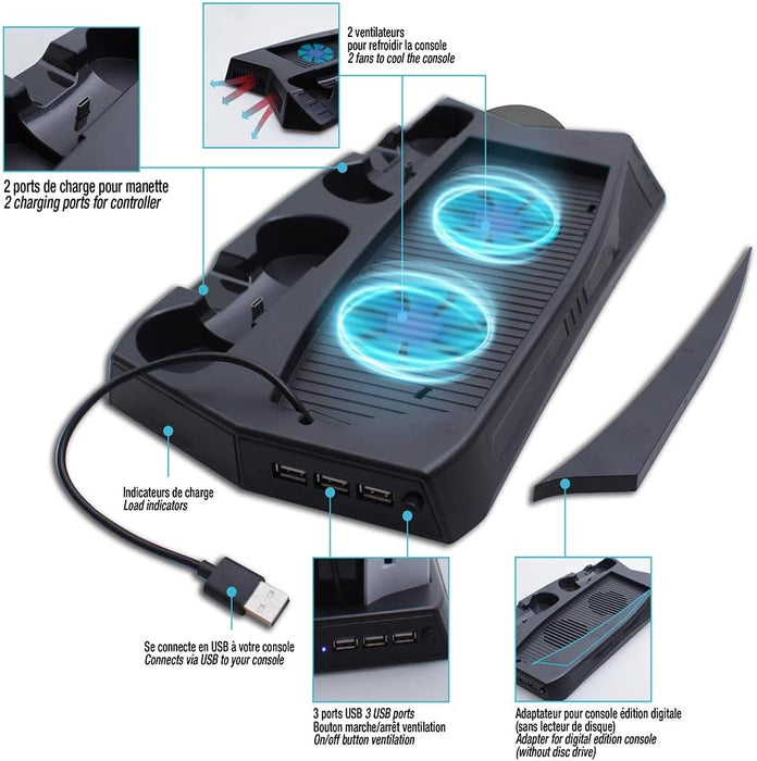 Freaks And Geeks - Charging Stand With Cooling Fan For Ps5