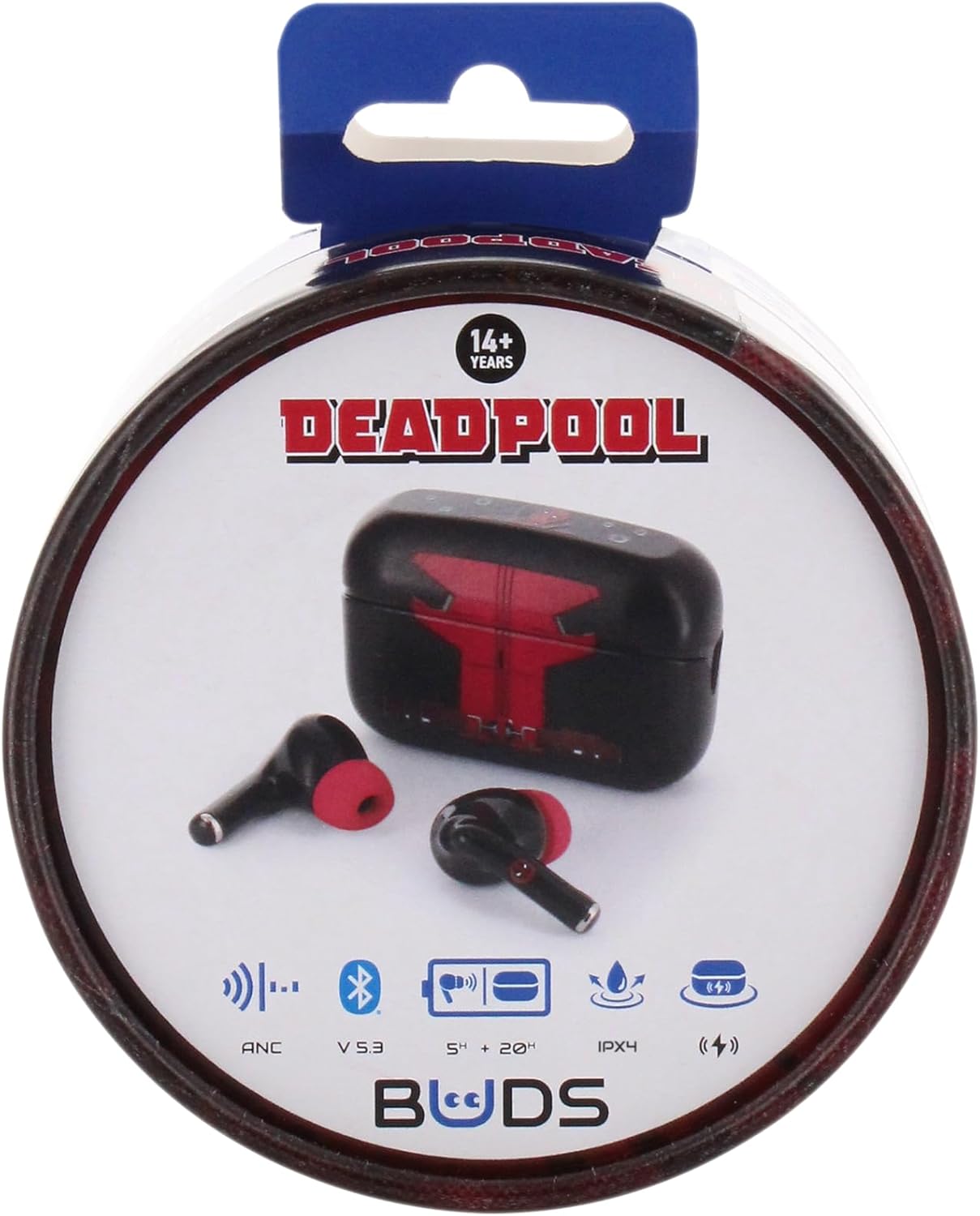 Deadpool Wireless Bluetooth Earbuds - Marvel Deadpool Buds Pro for Phone (iPhone, Samsung, Google Pixel, Steam Deck, Switch