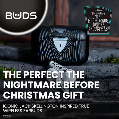Cable Guys Buds - The Nightmare Before Christmas Jack Skellington Buds Wireless Earbuds Small Tech Accessories For Phone (iPhone, Samsung, Google Pixel