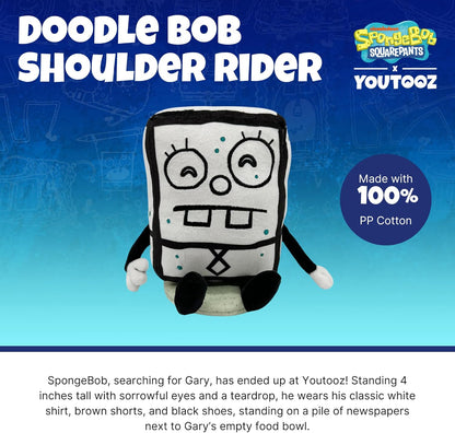 Youtooz Spongebob Squarepants Doodle Bob Shoulder Rider 5.5" Inch Plush, Doodle Bob Shoulder Rider Plushie, Collectible Doodle Bob Shoulder Rider Spongebob Squarepants Plush Collection