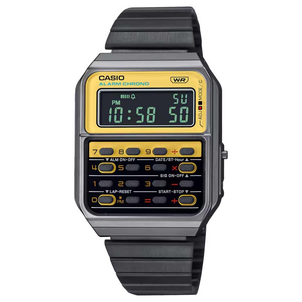 Casio Men Digital Quarz Watch with Stainless Steel Strap CA-500WEGG-9BEF