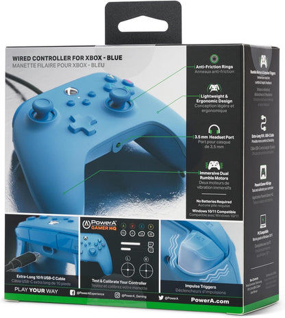 PowerA Wired Controller For Xbox Series X & S, Xbox One, PC, Windows 10 & 11, Dual Rumble Motors, Detachable 10ft USB Cable, 3.5mm Stereo Headset Jack, Official: