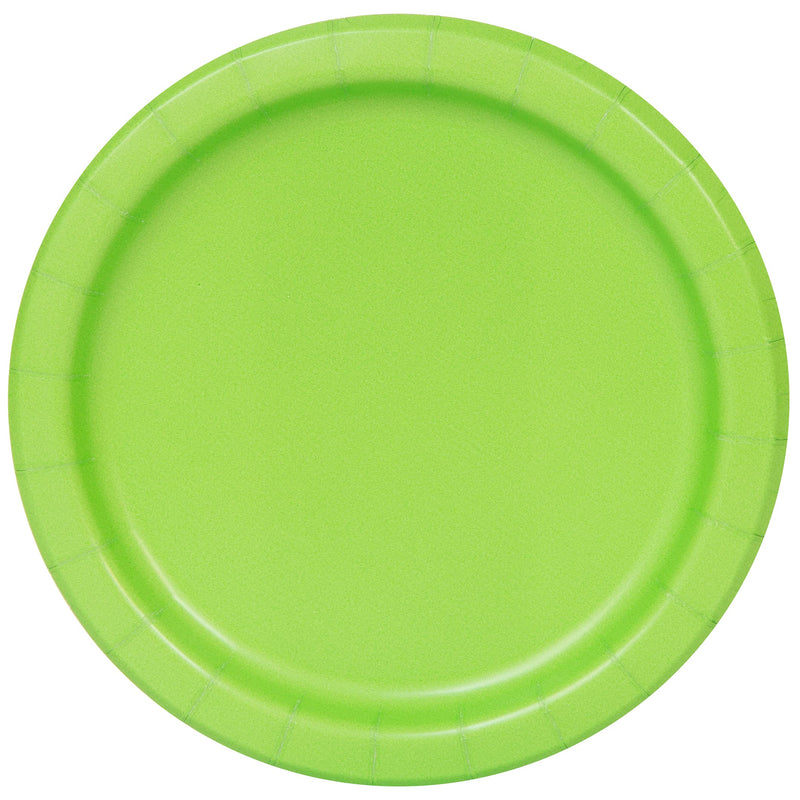 Unique Party: 8 Lime Green 7`` Plates Sup. Piatto 18 Cm Verde Lime Sup