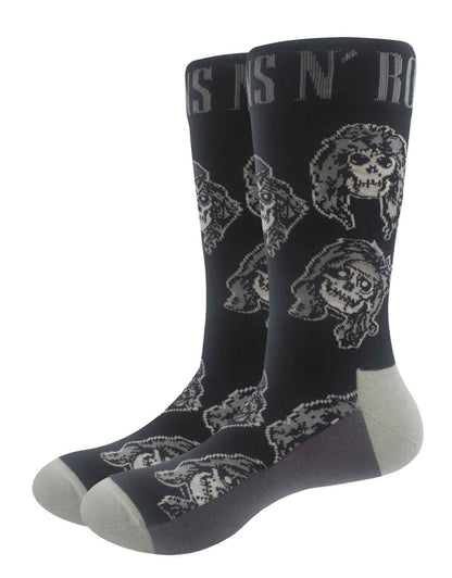 Guns N` Roses: Rock Off - Skulls Band Monochrome (Calzini Unisex Uk Size 7 - 11)