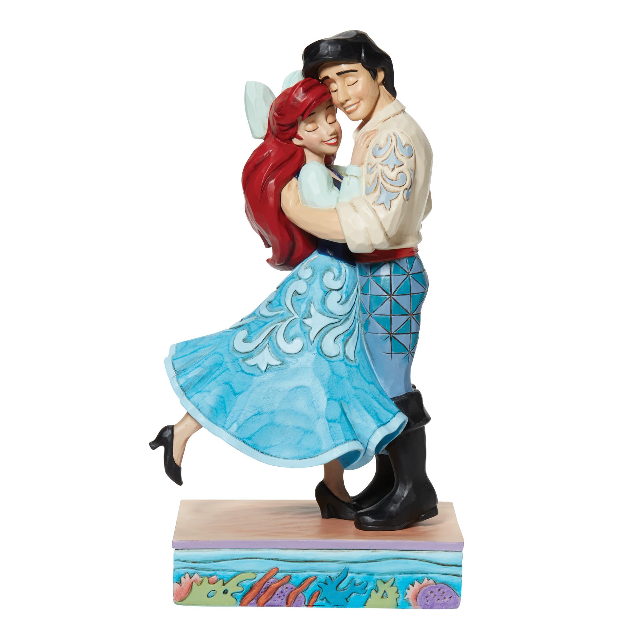 Jim Shore Enesco Disney Traditions 6013070 - Statuetta con scritta "Prince Eric & Ariel", 19 cm