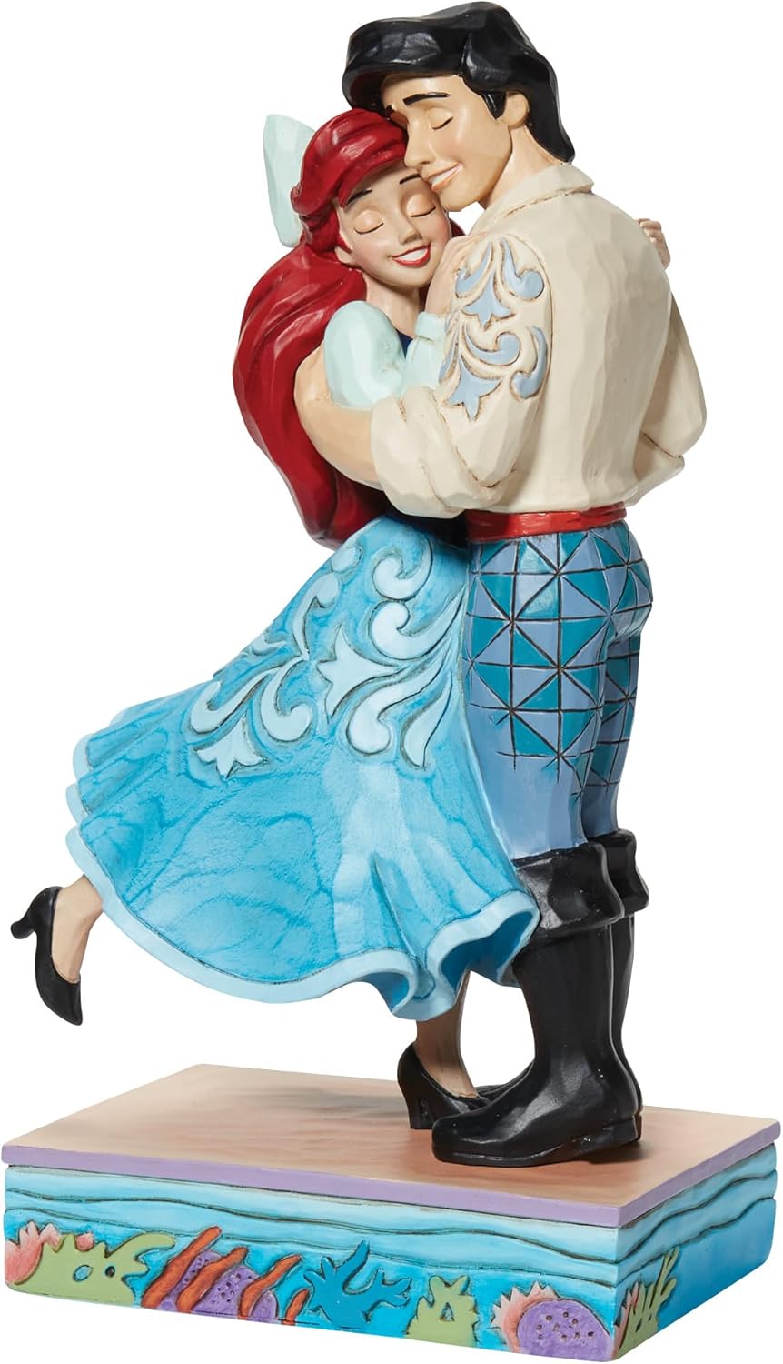Jim Shore Enesco Disney Traditions 6013070 - Statuetta con scritta "Prince Eric & Ariel", 19 cm