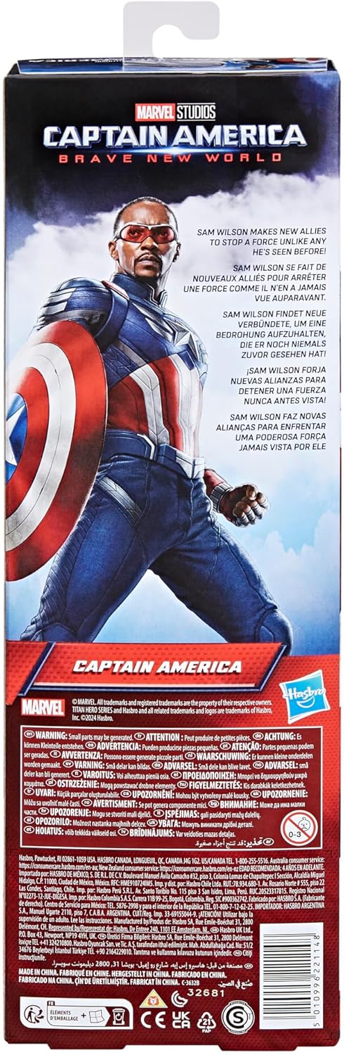 Marvel Studios Captain America Brave New World, Titan Hero Series Captain America Action Figure