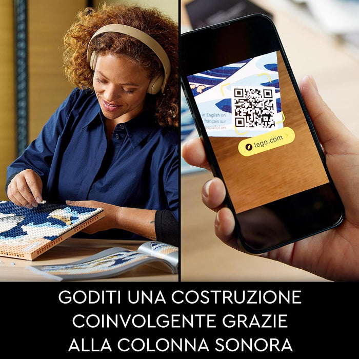 LEGO Art Hokusai - La Grande Onda, Set Fai Da Te, Hobby Creativi per Adulti, Idea Regalo di Compleanno per Uomo, Donna, Lui, Lei, Marito o Moglie, Quadri Giapponesi per Decorazioni Casa 31208