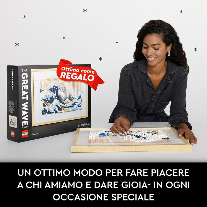 LEGO Art Hokusai - La Grande Onda, Set Fai Da Te, Hobby Creativi per Adulti, Idea Regalo di Compleanno per Uomo, Donna, Lui, Lei, Marito o Moglie, Quadri Giapponesi per Decorazioni Casa 31208