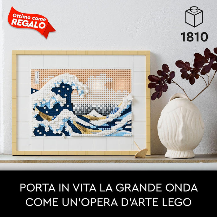 LEGO Art Hokusai - La Grande Onda, Set Fai Da Te, Hobby Creativi per Adulti, Idea Regalo di Compleanno per Uomo, Donna, Lui, Lei, Marito o Moglie, Quadri Giapponesi per Decorazioni Casa 31208
