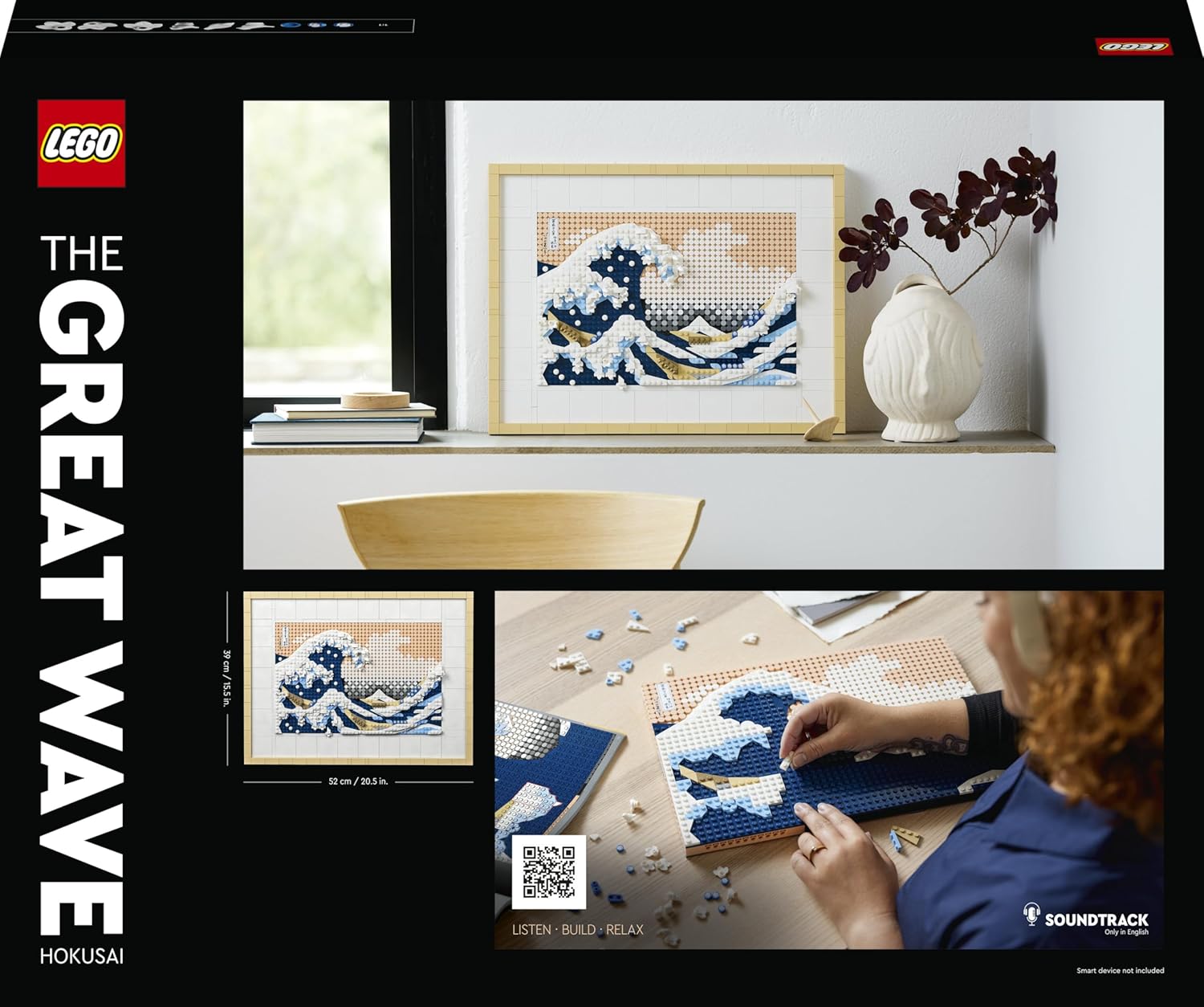 LEGO Art Hokusai - La Grande Onda, Set Fai Da Te, Hobby Creativi per Adulti, Idea Regalo di Compleanno per Uomo, Donna, Lui, Lei, Marito o Moglie, Quadri Giapponesi per Decorazioni Casa 31208