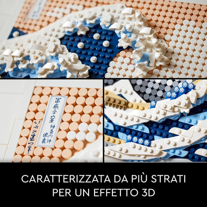 LEGO Art Hokusai - La Grande Onda, Set Fai Da Te, Hobby Creativi per Adulti, Idea Regalo di Compleanno per Uomo, Donna, Lui, Lei, Marito o Moglie, Quadri Giapponesi per Decorazioni Casa 31208