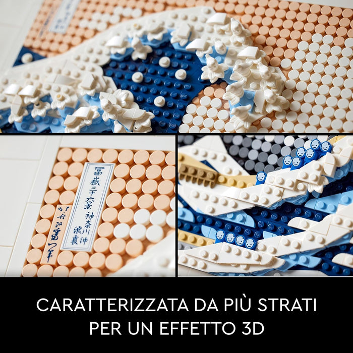 LEGO Art Hokusai - La Grande Onda, Set Fai Da Te, Hobby Creativi per Adulti, Idea Regalo di Compleanno per Uomo, Donna, Lui, Lei, Marito o Moglie, Quadri Giapponesi per Decorazioni Casa 31208