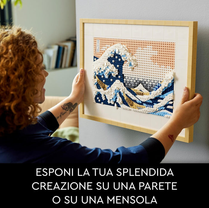 LEGO Art Hokusai - La Grande Onda, Set Fai Da Te, Hobby Creativi per Adulti, Idea Regalo di Compleanno per Uomo, Donna, Lui, Lei, Marito o Moglie, Quadri Giapponesi per Decorazioni Casa 31208