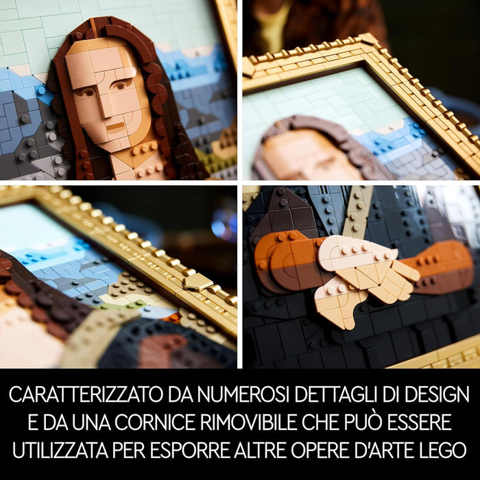 LEGO Art Gioconda, Riproduzione Opera d'Arte Rinascimentale di Leonardo da Vinci in Mattoncini, Decorazione da Parete di Casa, Idea Regalo Creativa per Adulti, Uomo, Donna, Lui, Lei e Artisti 31213